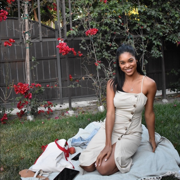 Etope Studios Button Down Dress Beige - Picture 2 of 7